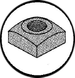 Picture of 14NQR , Regular Square Nuts