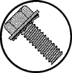 Picture of 0406EW , Unslotted Hex Washer External Sems Machine Screws