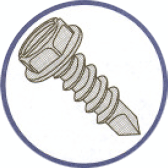 Picture of 0832KSW , Indented Hex Washer Slotted Self Drilling Screws