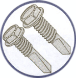Picture of 1214KWMS4 , #4 & #5 Point Indented Hex Washer Unslotted Self Drilling Screws with Machine Screw Threads