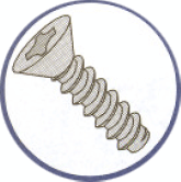 Picture of 0203BPF , Flat Phillips B Self Tapping Screws