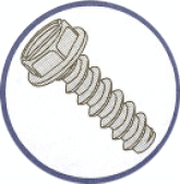 Picture of 0406BSW , Indented Hex Washer Slotted B Self Tapping Screws