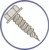 Picture of 1412PW , Unslotted Indented Hex Washer Self Piercing Screws