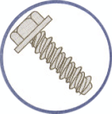 Picture of 0408HW , Indented Hex Washer Unslotted High-Low Self Tapping Screws